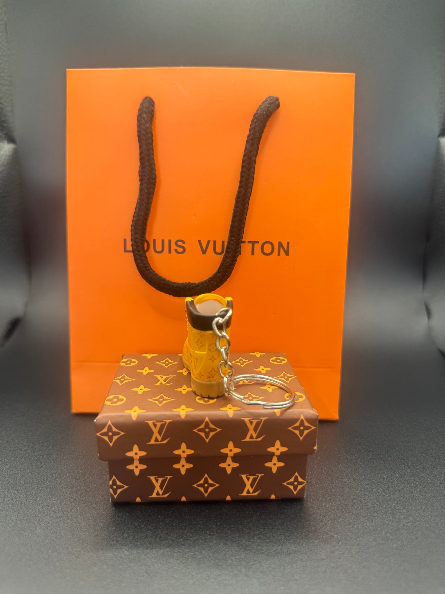 Mini Timberland Louis Vuitton Schlüsselanhänger – Gelb, Premium Edition