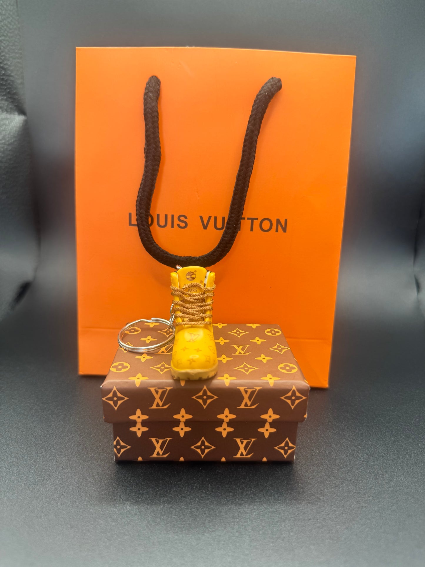 Mini Timberland Louis Vuitton Schlüsselanhänger – Gelb, Premium Edition