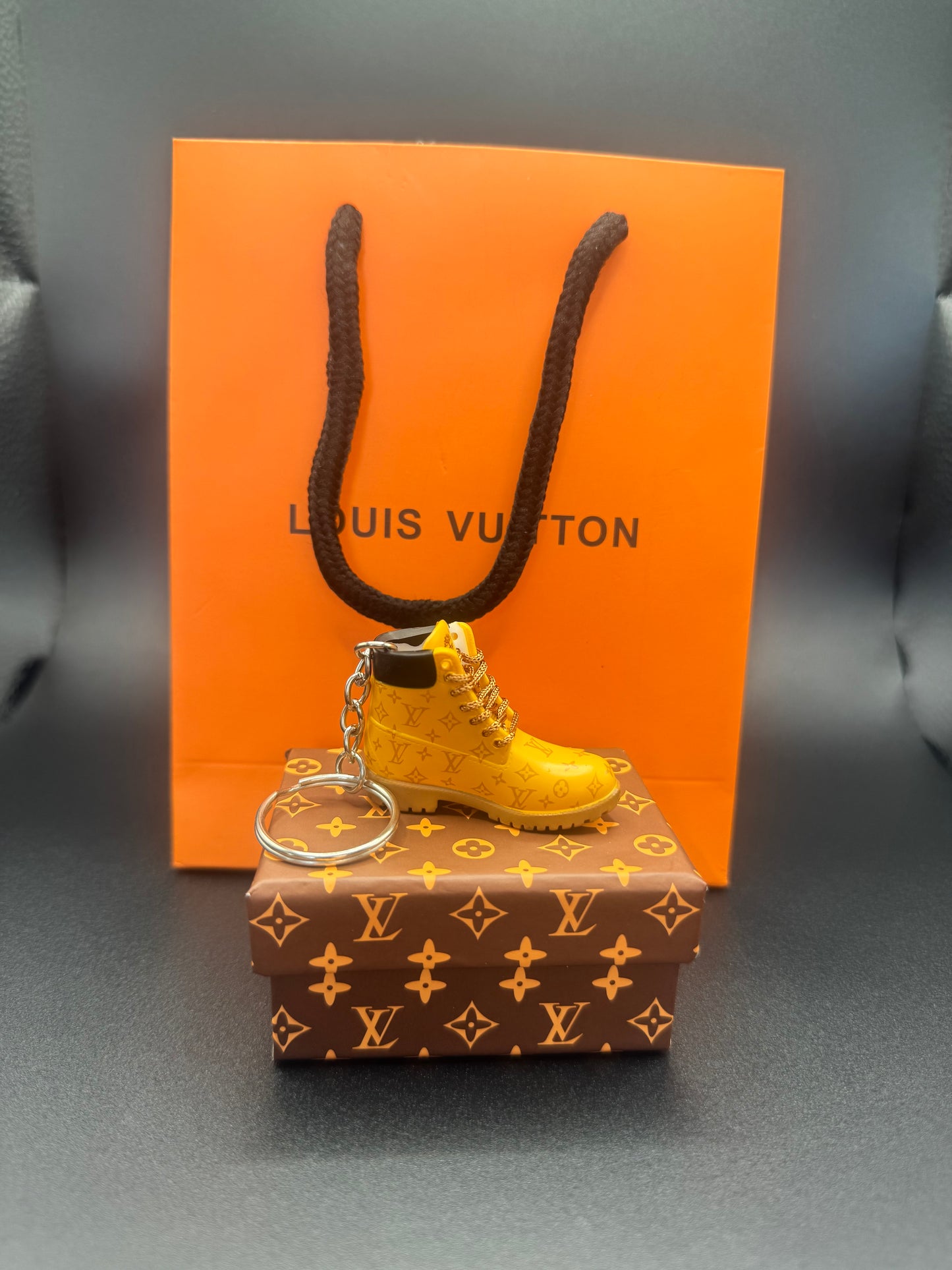 Mini Timberland Louis Vuitton Schlüsselanhänger – Gelb, Premium Edition