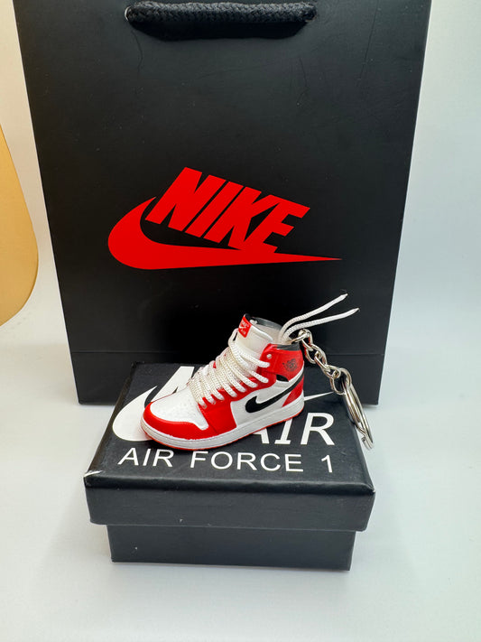 Sneaker Schlüsselanhänger – Rot/Weiß – Mini Sneaker Accessoire
